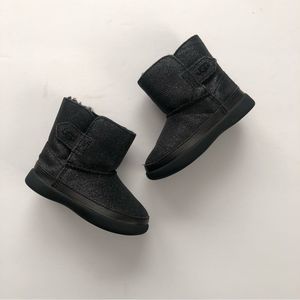 UGG Keelan style black glitter boots with shearling wool lining baby size 6